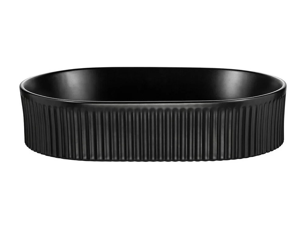 Ensemble VANO aspect chêne et noir 80cm : meubles sous vasque à tiroirs + plan pour vasque + vasque à poser rainurée noire