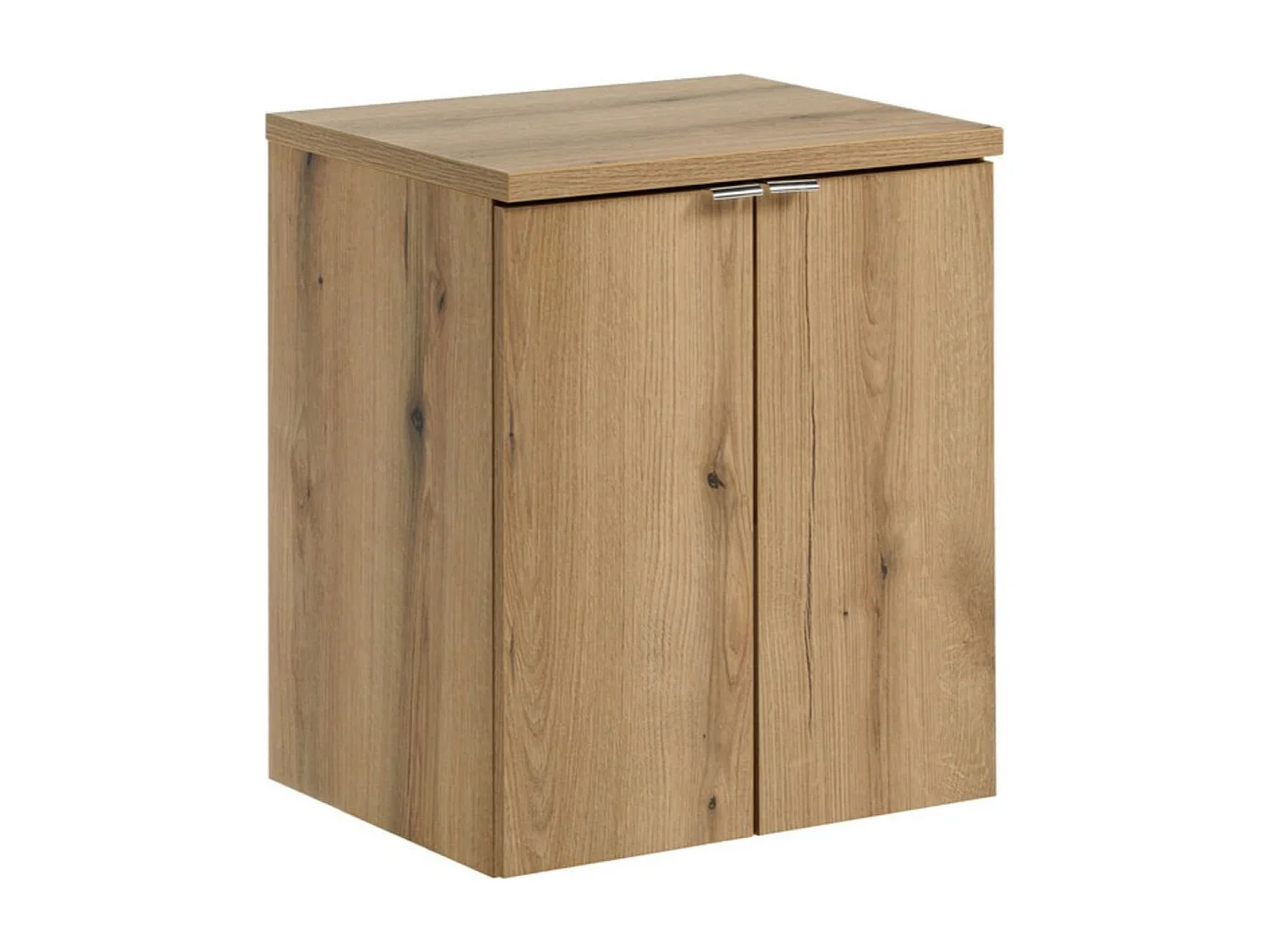 Ensemble de salle de bain suspendu VANO aspect chêne 50cm : meubles sous vasque à placards + plan pour vasque