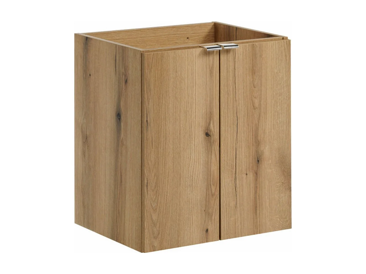 Ensemble de salle de bain suspendu VANO aspect chêne 50cm : meubles sous vasque à placards + plan pour vasque