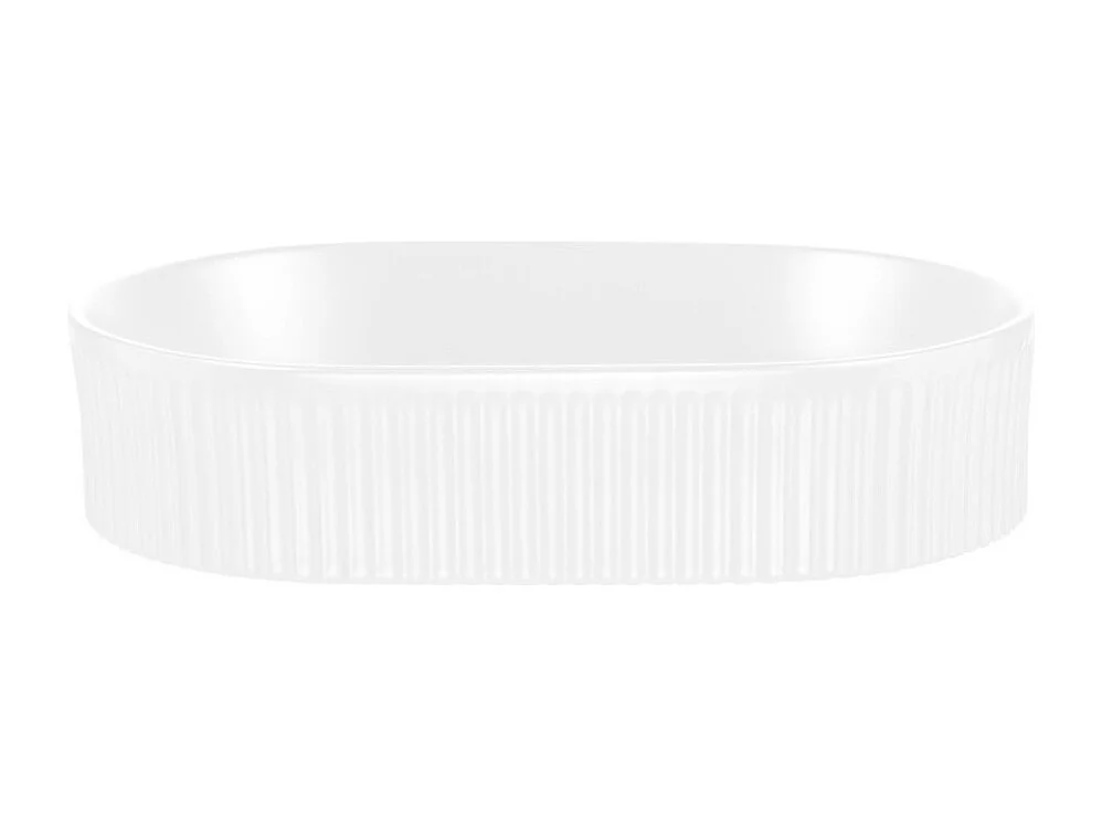 Ensemble VANO aspect chêne et blanc 80cm : meubles sous vasque à tiroirs + plan pour vasque + vasque à poser rainurée blanche