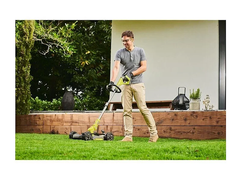 RYOBI 3-in-1 Grasmaaier 18V ONE+ - 30 cm, Telescopische Buis, Trimmer, Kantensnijder, Mulching, Zonder Accu