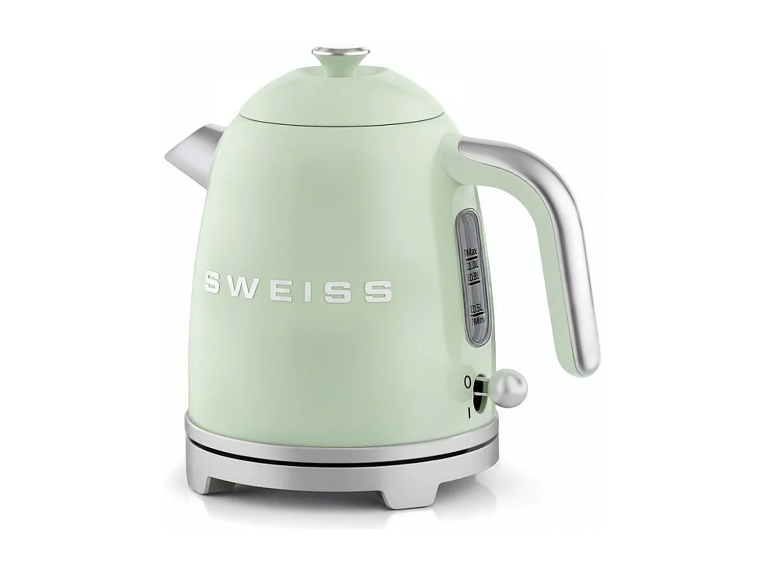 Elektryczny czajnik vintage SWEISS KTS7 1L 1000W stal nierdzewna zielony z automatycznym wyłącznikiem i obrotową podstawą 360°
