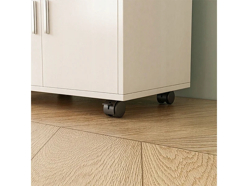 Mobiler küchenschrank moderner wagen tisch regal auf rädern loft weiss