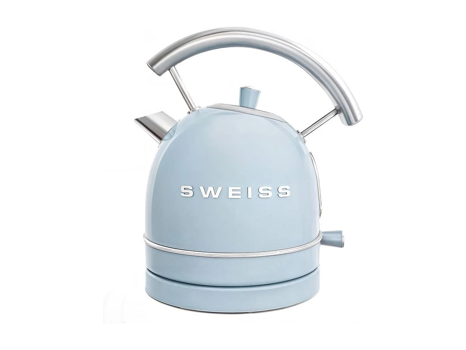 Vintage elektrischer Wasserkocher SWEISS KTL6 1,8 L mattblauer Edelstahl, 2200 W, abnehmbare 360° drehbare Basis