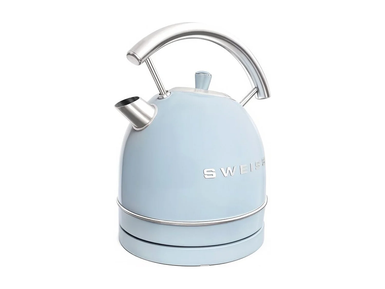 Vintage elektrischer Wasserkocher SWEISS KTL6 1,8 L mattblauer Edelstahl, 2200 W, abnehmbare 360° drehbare Basis