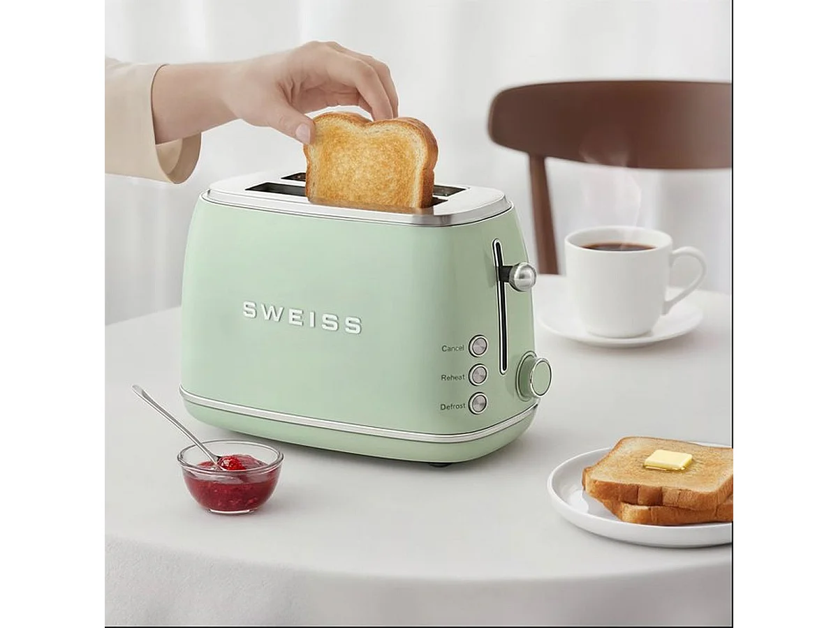 Grille-pain SWEISS GRS7 vintage 2 tranches 850W - Vert
