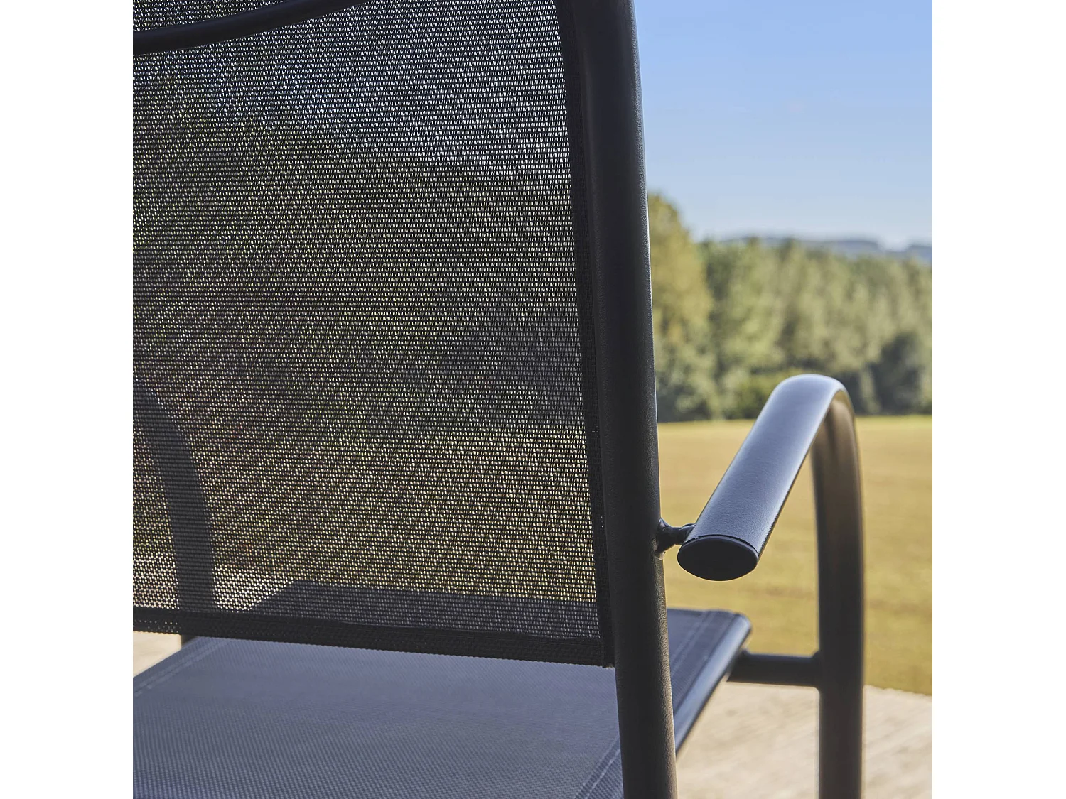 Silla de jardín de aluminio y textileno, set de 4 antracita