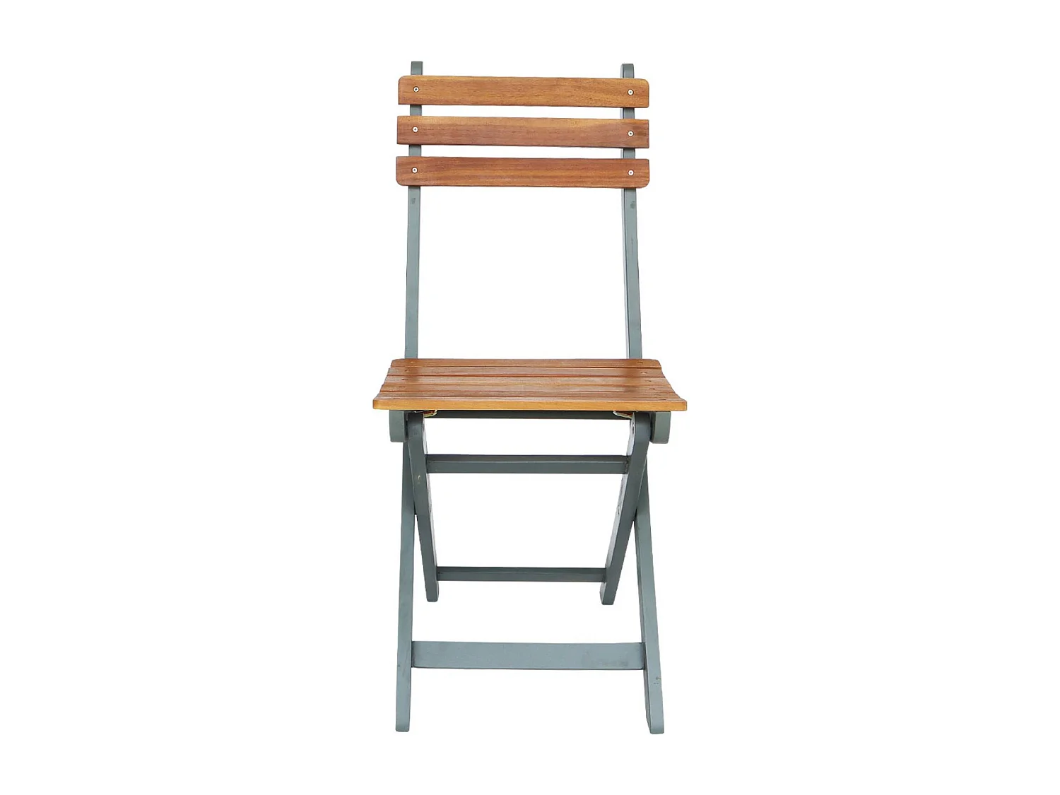 Lot de 4 chaises de jardin CALENA pliables acacia kaki. 40 x 52 x 85 cm