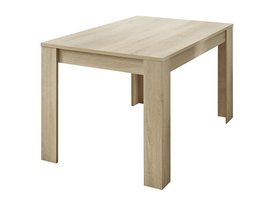 Table 137x90cm avec pieds en bois, Collection SHOW, coloris chêne sonoma