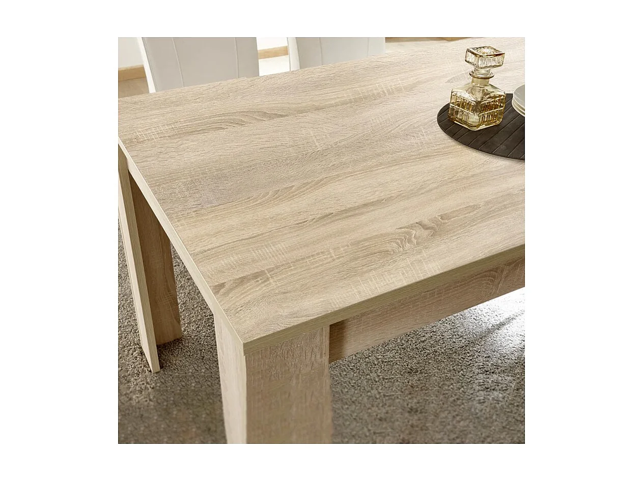 Table 137x90cm avec pieds en bois, Collection SHOW, coloris chêne sonoma