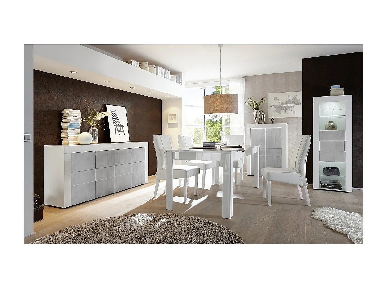 Table 180x90, Collection SEA, blanc laqué mat