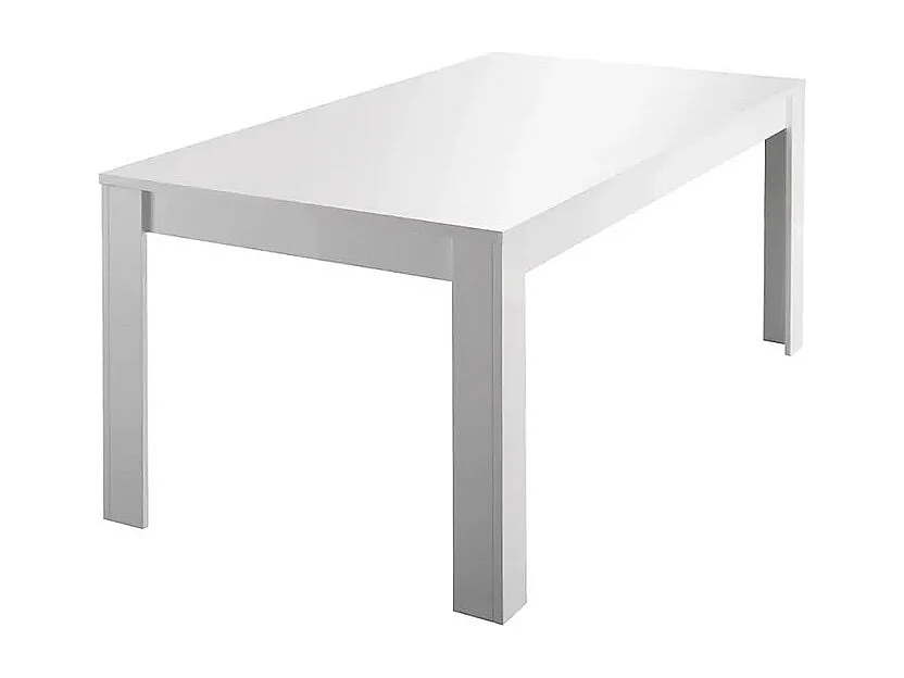 Table extensible 137x90, Collection FALL, couleur blanc laqué brillant