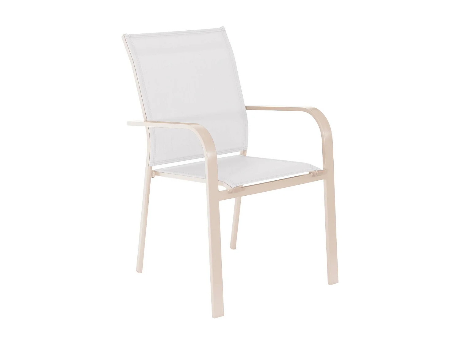 Silla de jardín apilable de aluminio y textileno, set de 2 beige