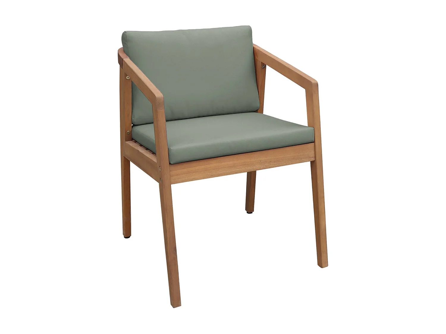 Set 2 sedie da giardino in legno di acacia, verde kaki