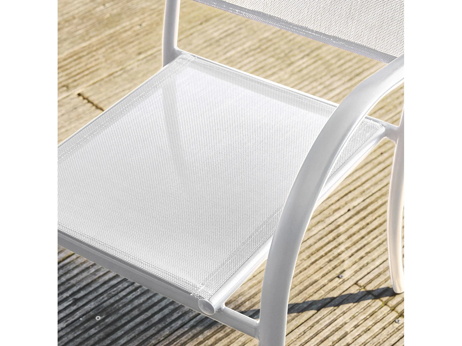 Silla de jardín de aluminio y textileno, set de 2 blanco