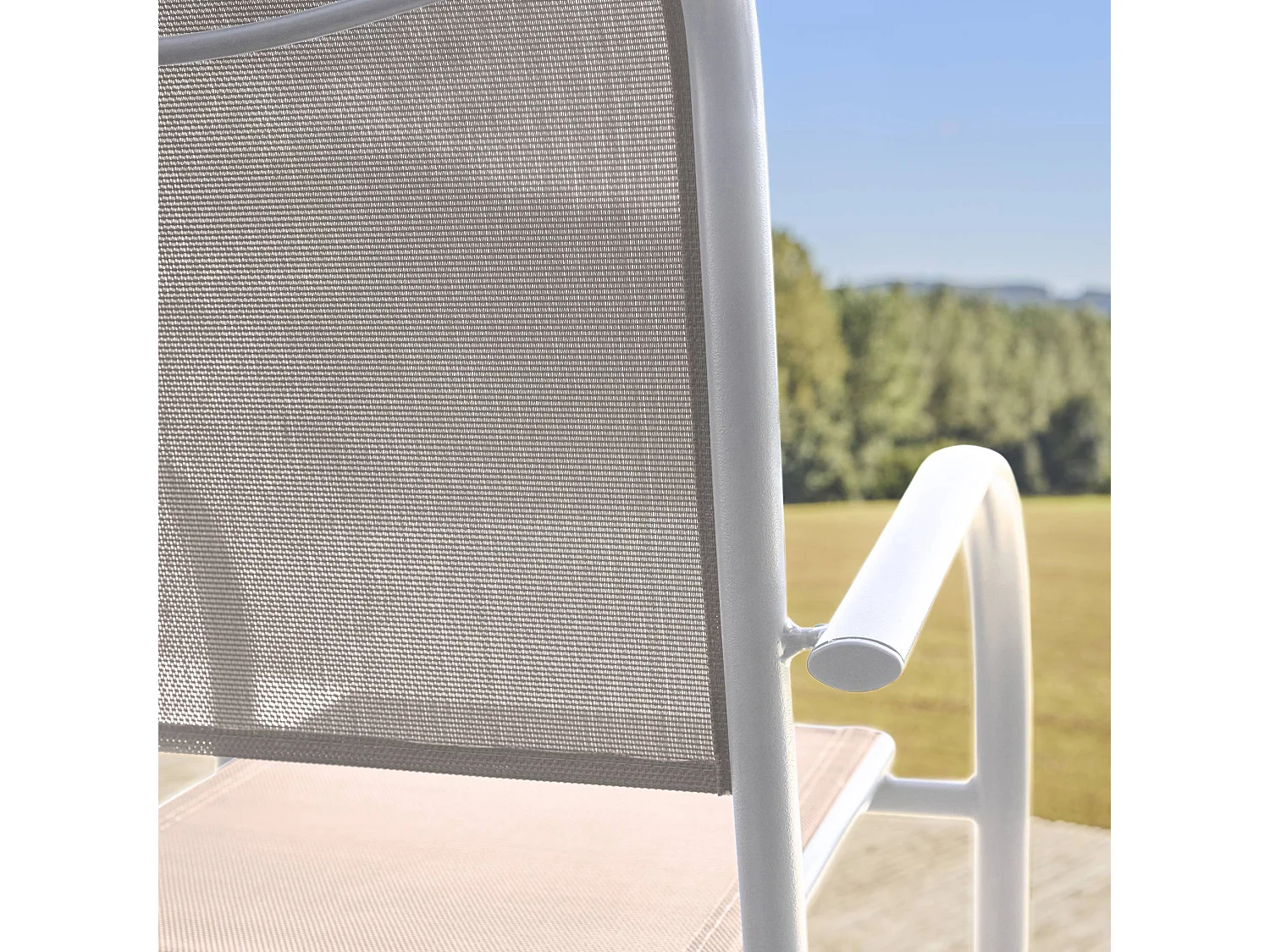 Silla de jardín de aluminio y textileno, set de 2 blanco