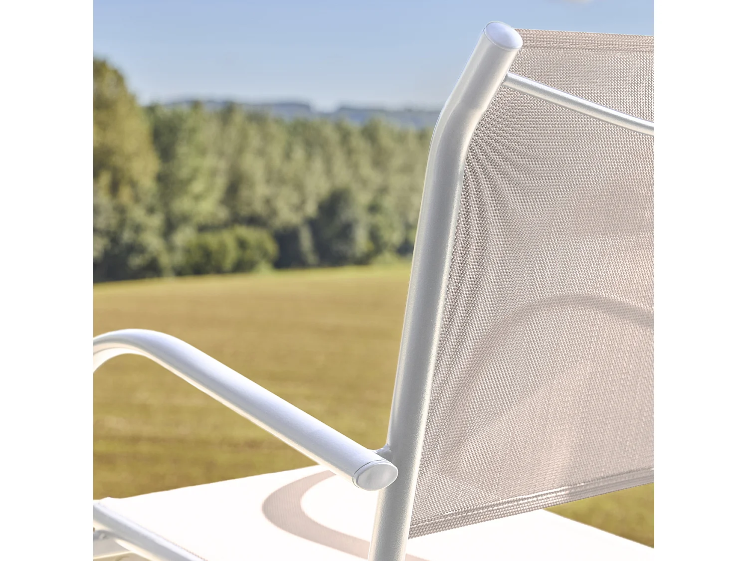 Silla de jardín de aluminio y textileno, set de 2 blanco