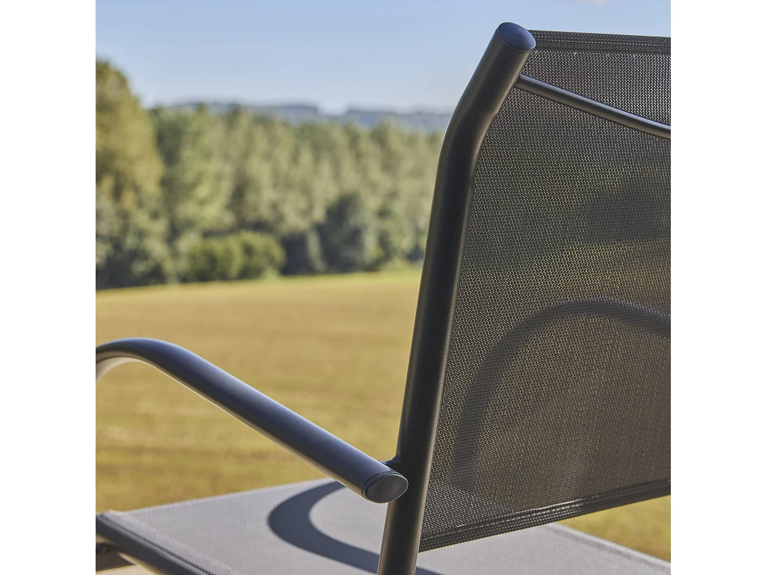 Silla de jardín de aluminio y textileno, set de 2 antracita