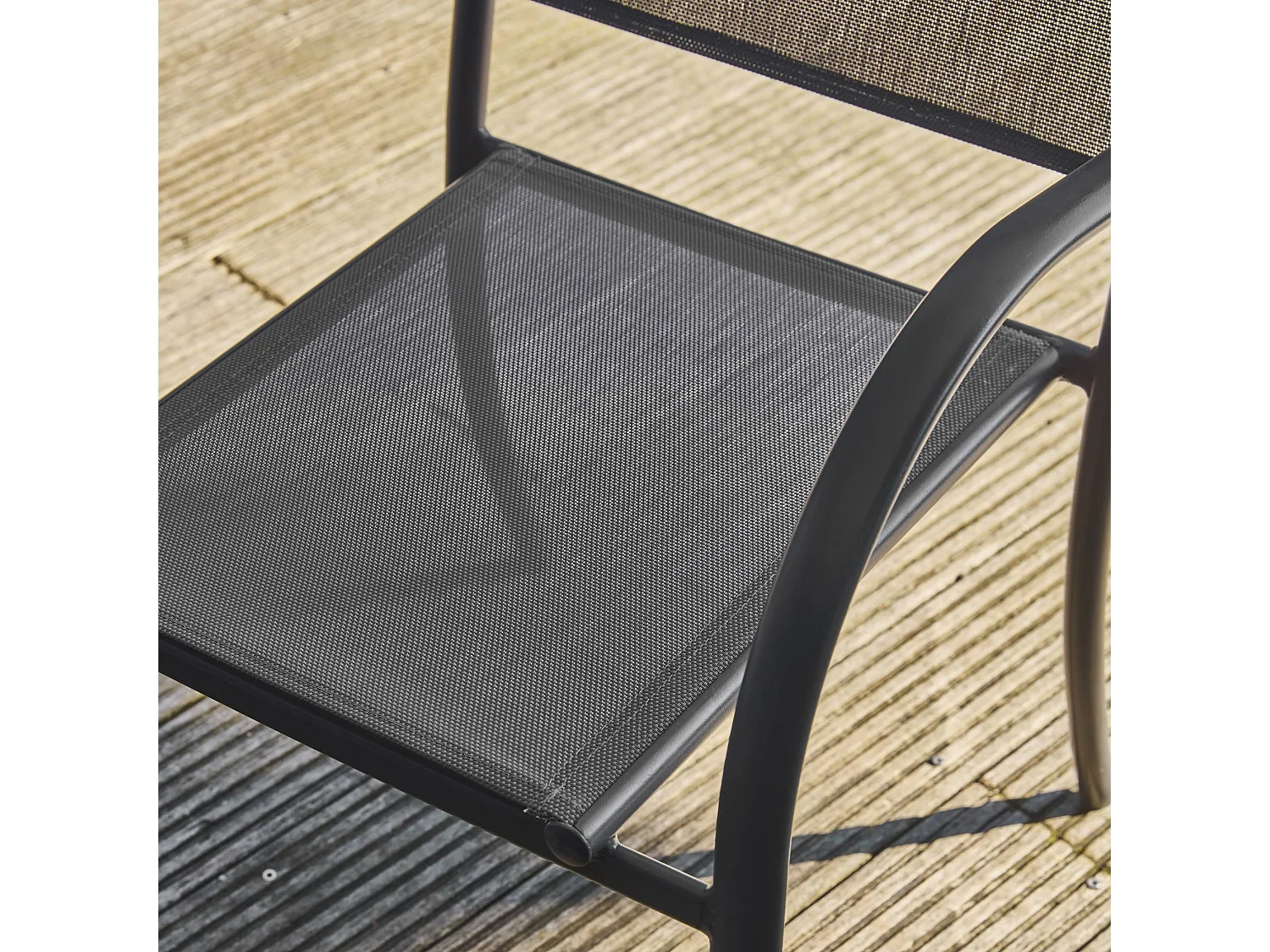 Silla de jardín de aluminio y textileno, set de 2 antracita