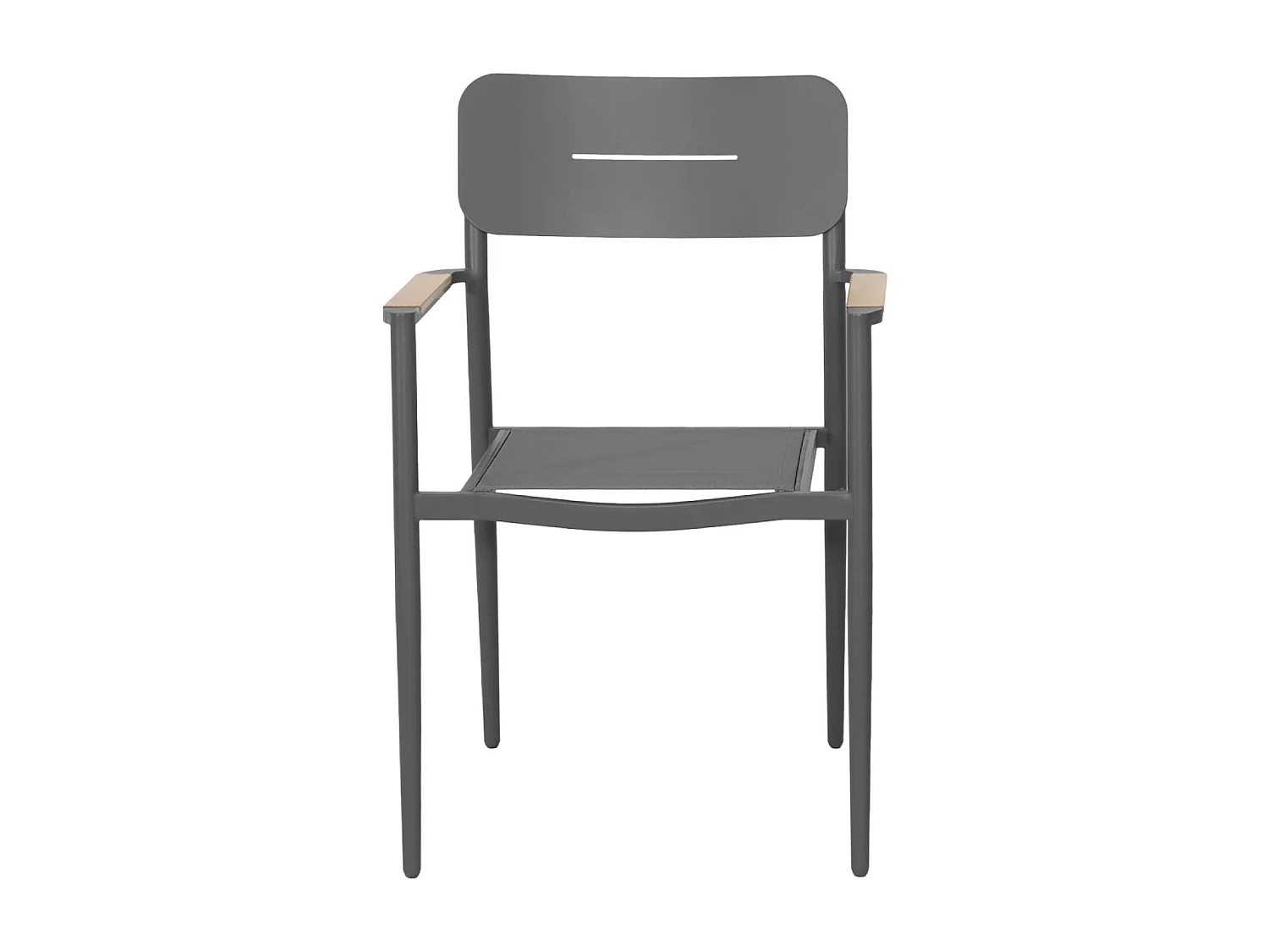 Sillón de jardín de aluminio y textileno, set de 4 antracita