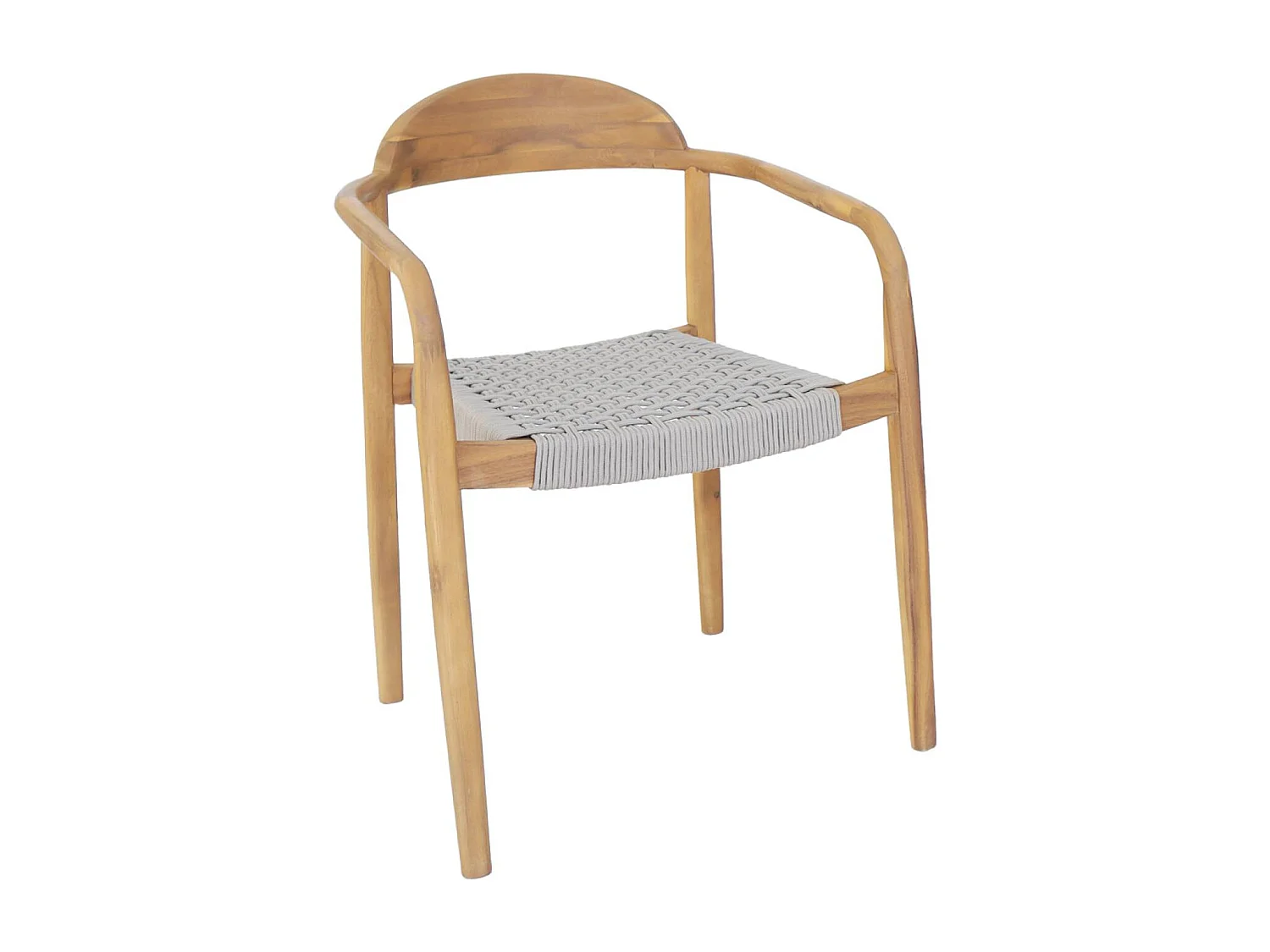 Set di 2 poltrone in legno di acacia, seduta beige in resina | sweeek
