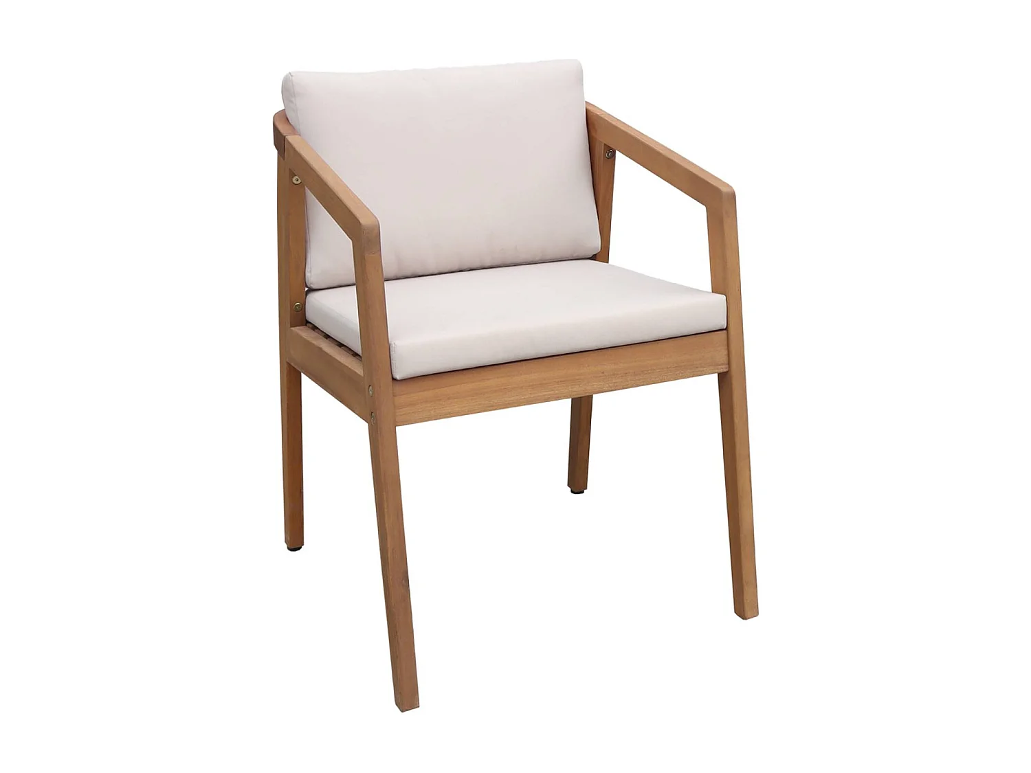 Set 2 sedie da giardino in legno di acacia, beige