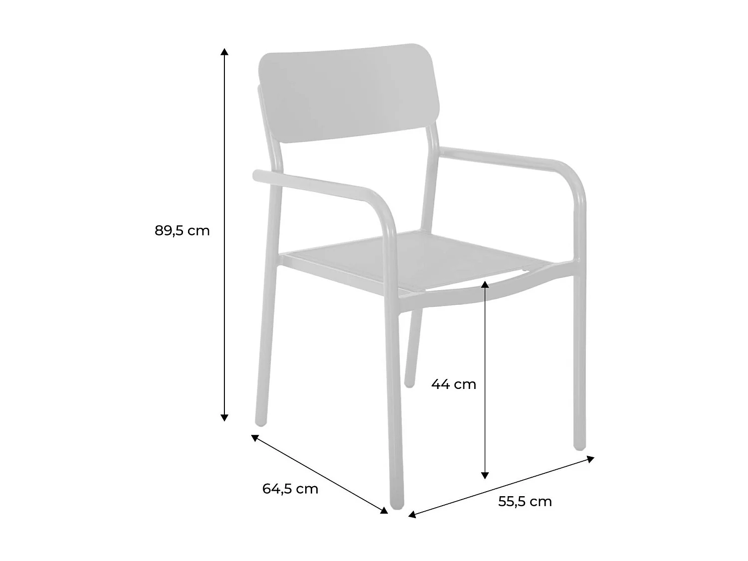 Silla de jardín apilable de aluminio, set de 4 antracita