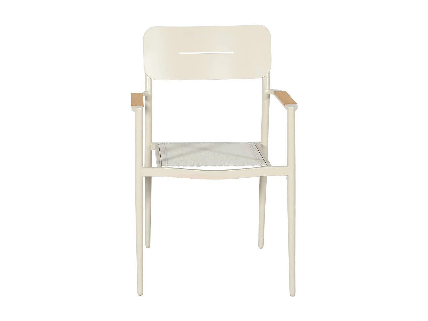 Sillón de jardín de aluminio y textileno, set de 4 beige