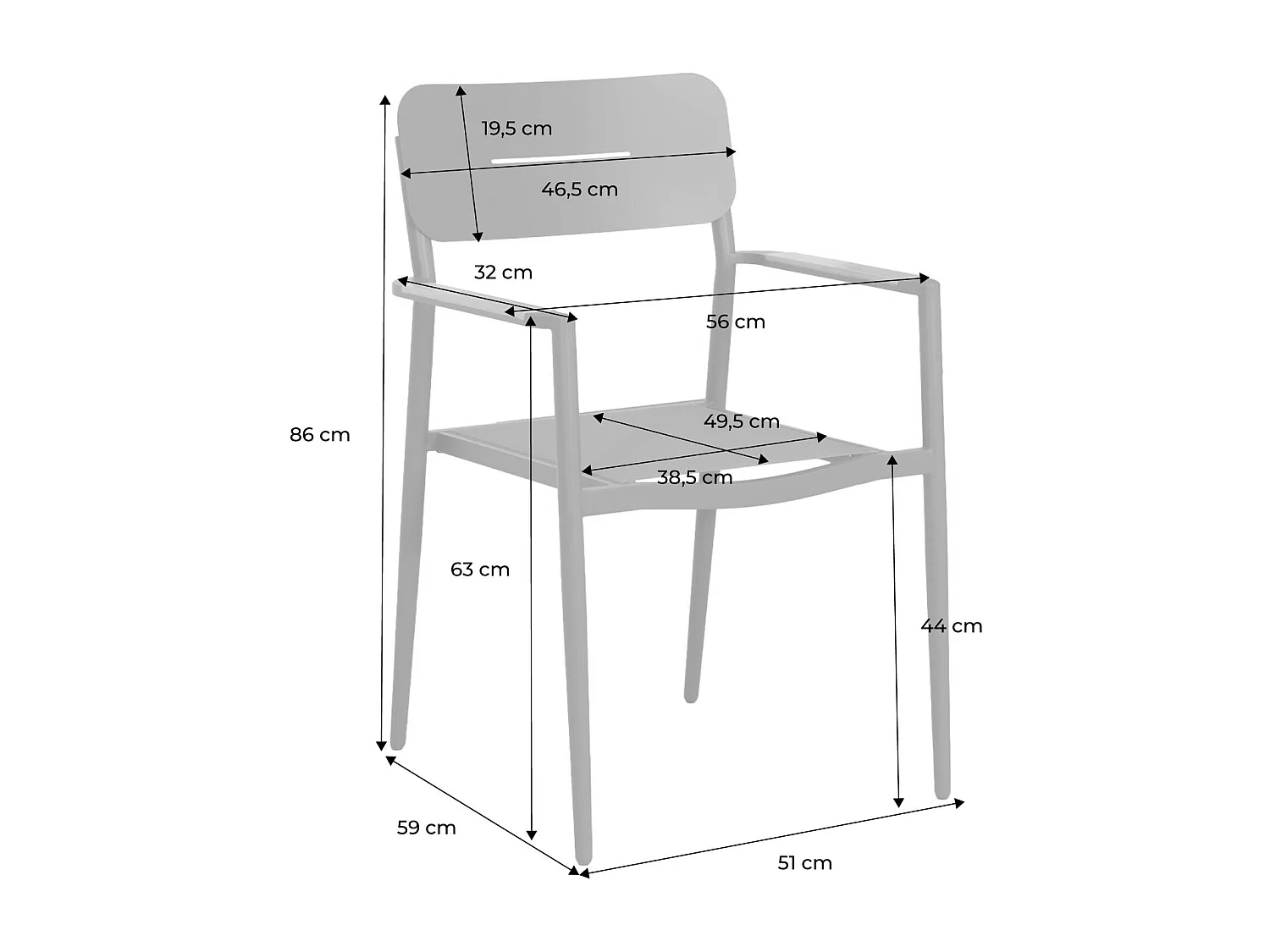 Sillón de jardín de aluminio y textileno, set de 4 verde kaki