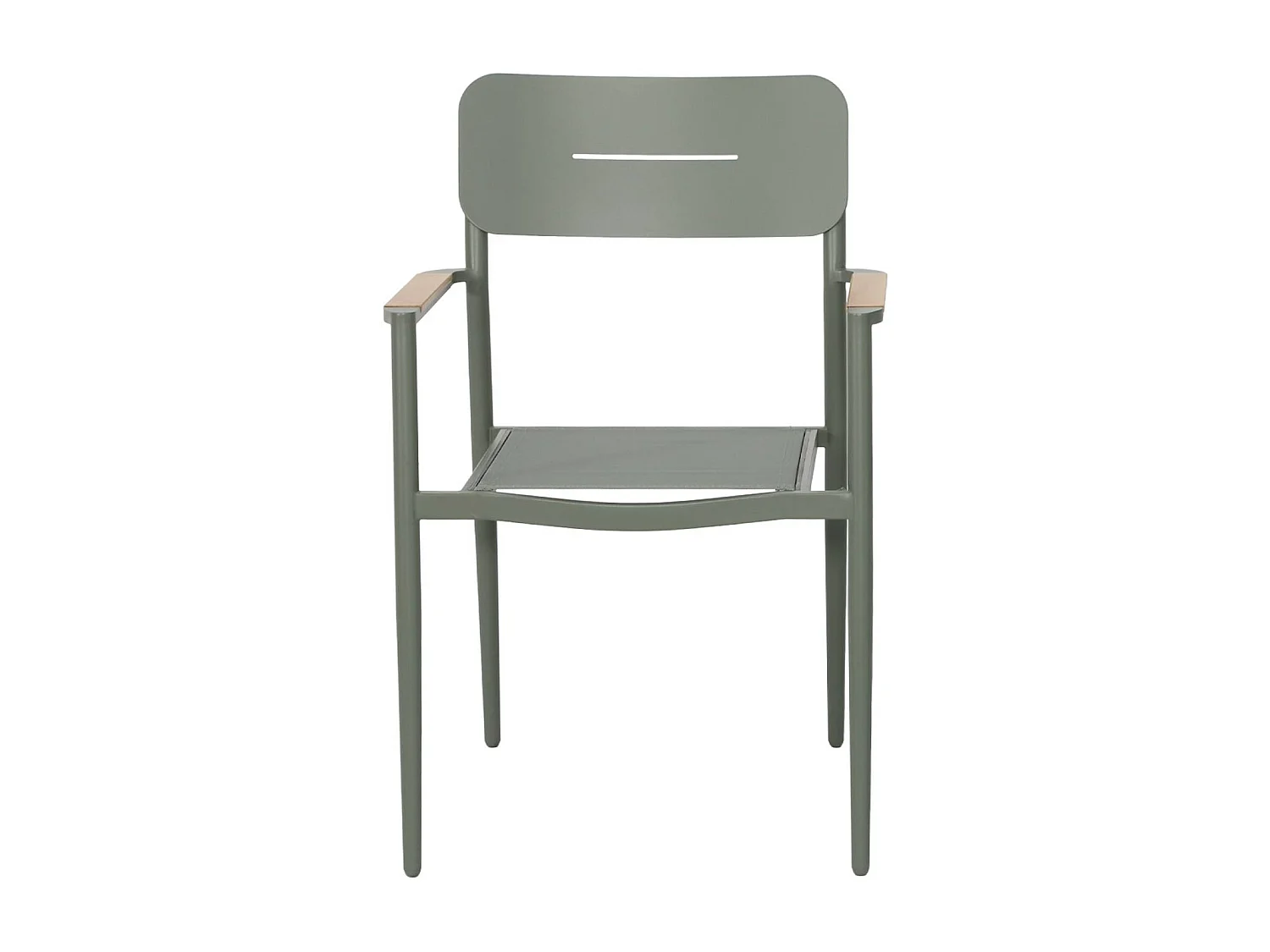 Sillón de jardín de aluminio y textileno, set de 4 verde kaki