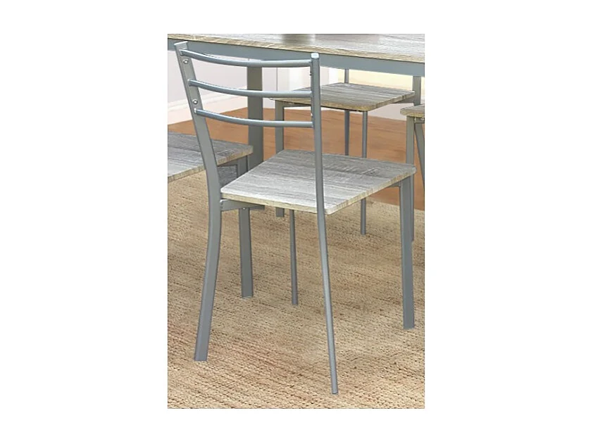 Esstisch und Esszimmer + 4 Stühle ATHEN griau und Sonoma.