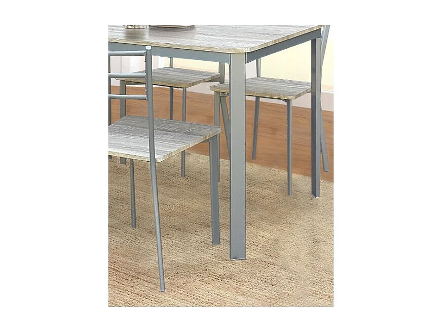 Esstisch und Esszimmer + 4 Stühle ATHEN griau und Sonoma.