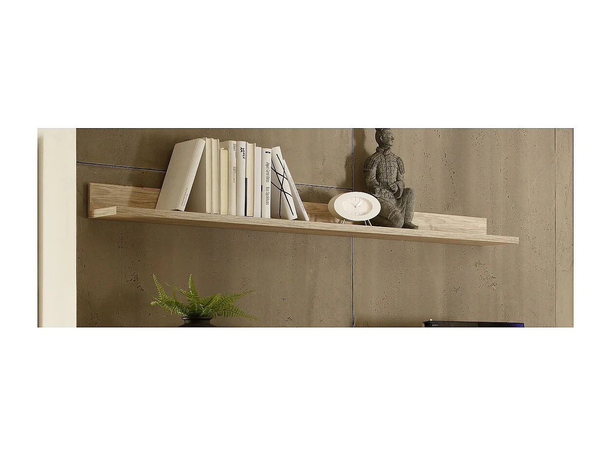 Wandregal SHOW – 157 cm – Farbe helles Eichenholz – MDF und Spanplatten – Modernes Design