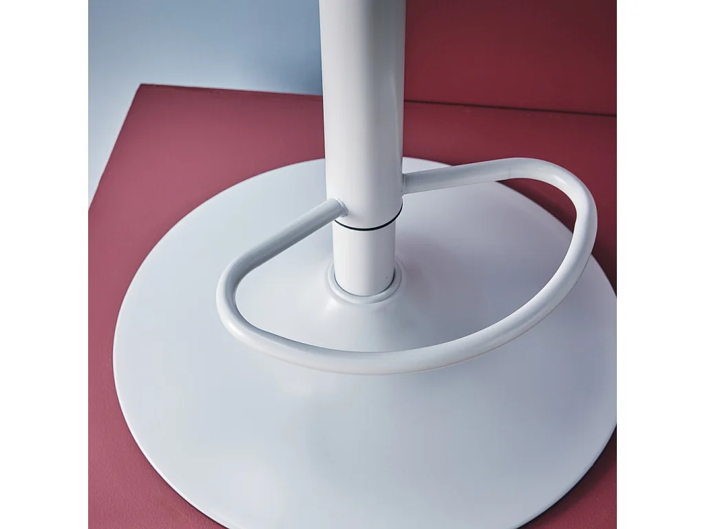 Set di 2 sgabelli da bar regolabili metallo e tessuto con base bianca