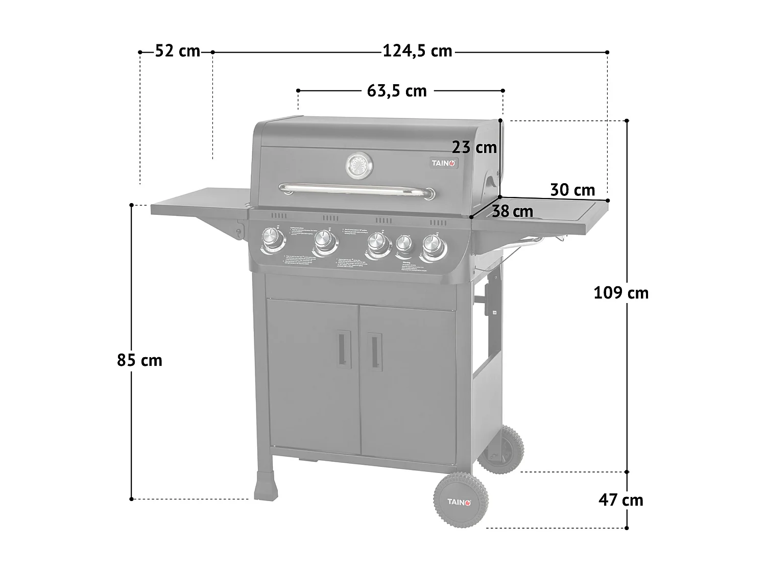 Barbecue à gaz BRANDO 4+1 Noir