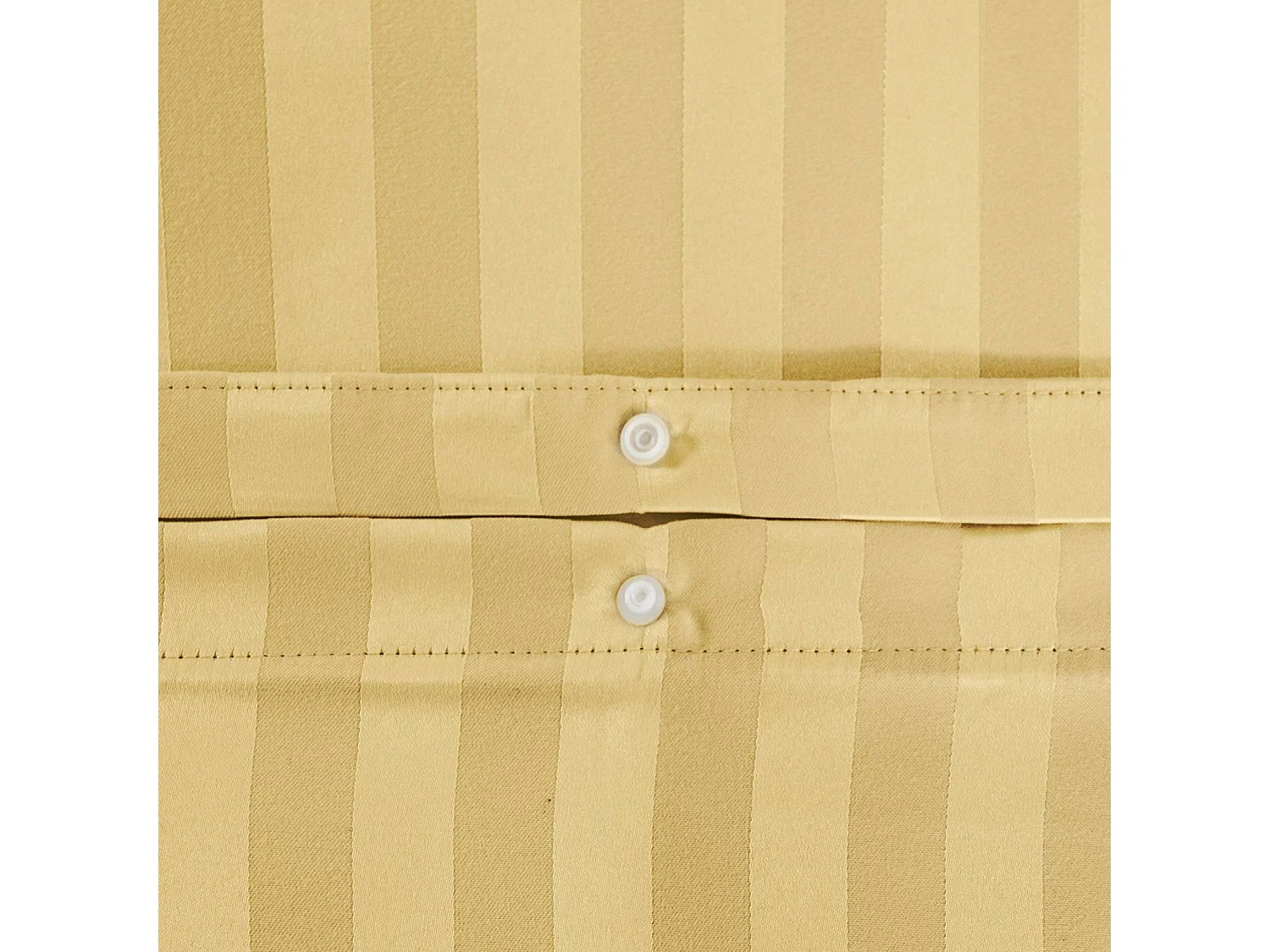 Parure de lit polyester effet satin fines rayures 2 places jaune 240x220cm - Andréa