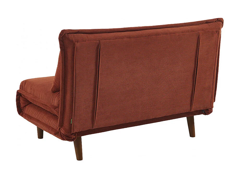 Nella - Canapé convertible 2 places en velours côtelé - Rouille