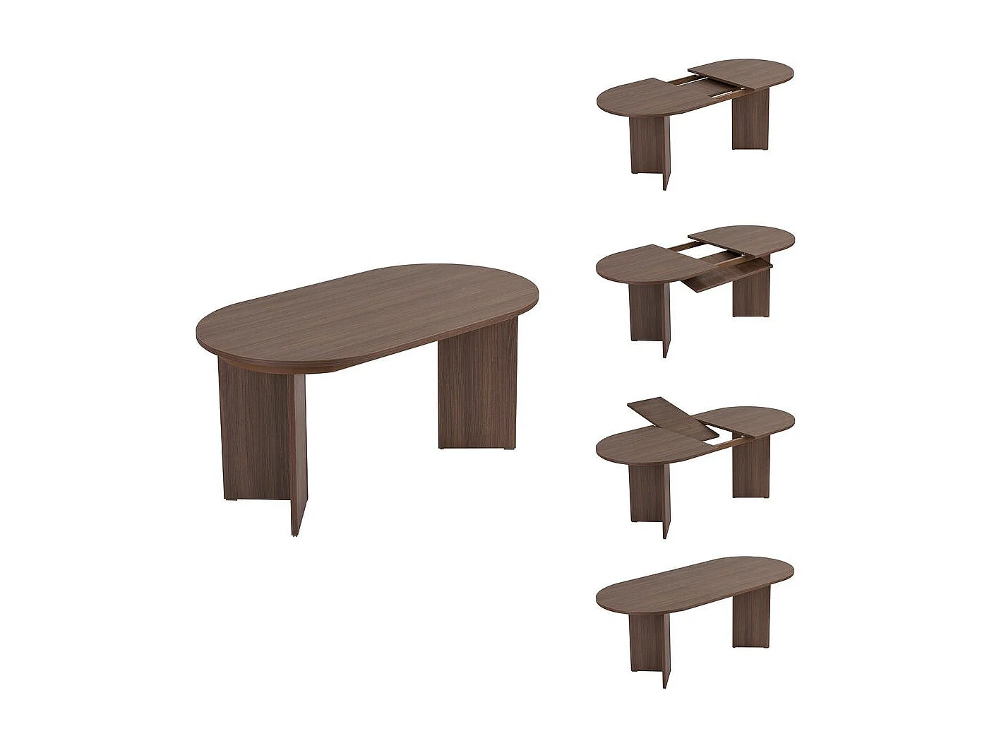 Table repas extensible en bois 160/200 cm "Sorell" - 8 places - Marron