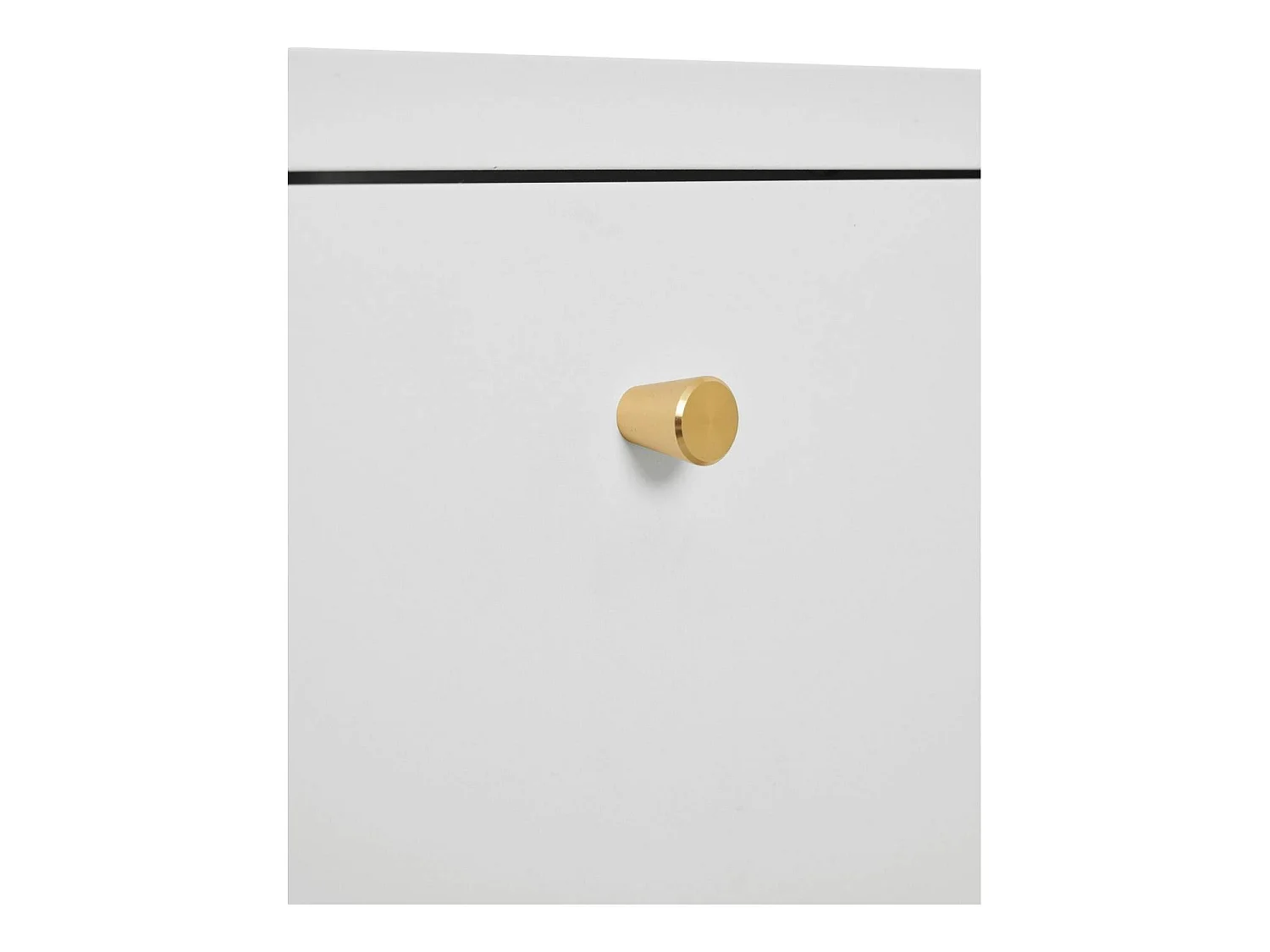 Chevet 2 tiroirs métal blanc poignées dorées ODENSE