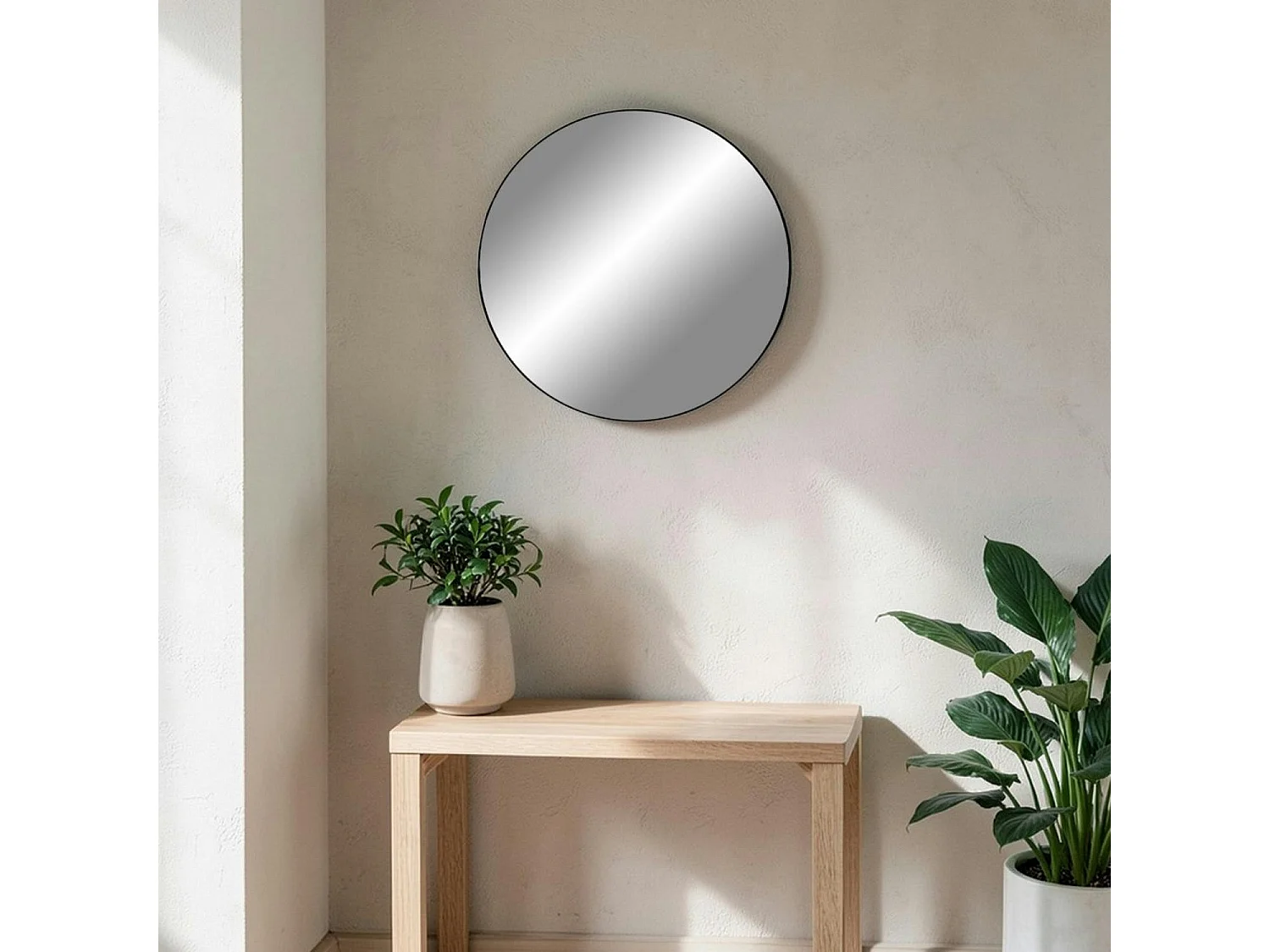 Miroir rond à cadre noir ø40 cm CODY
