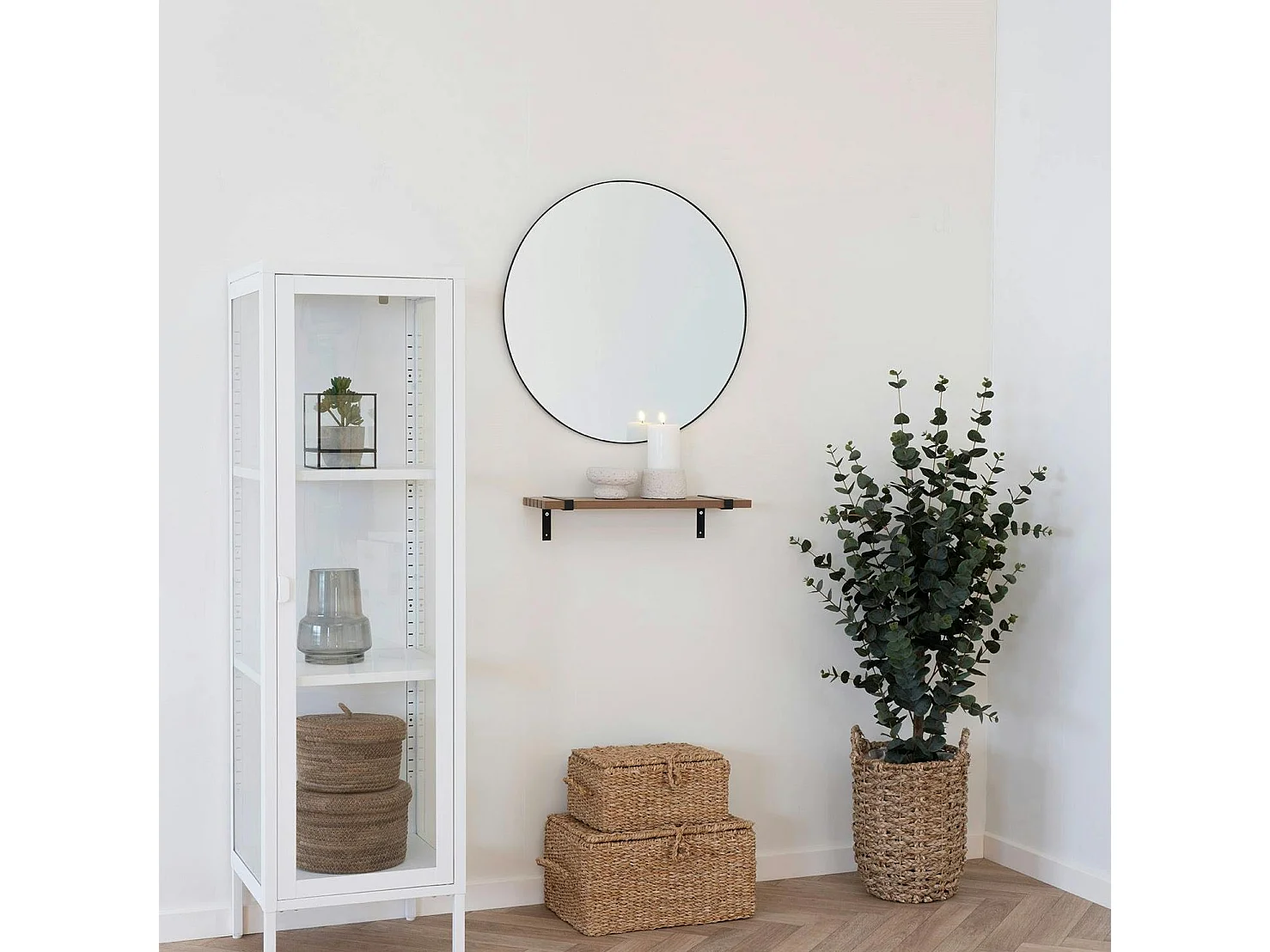 Miroir rond à cadre noir ø60 cm CODY