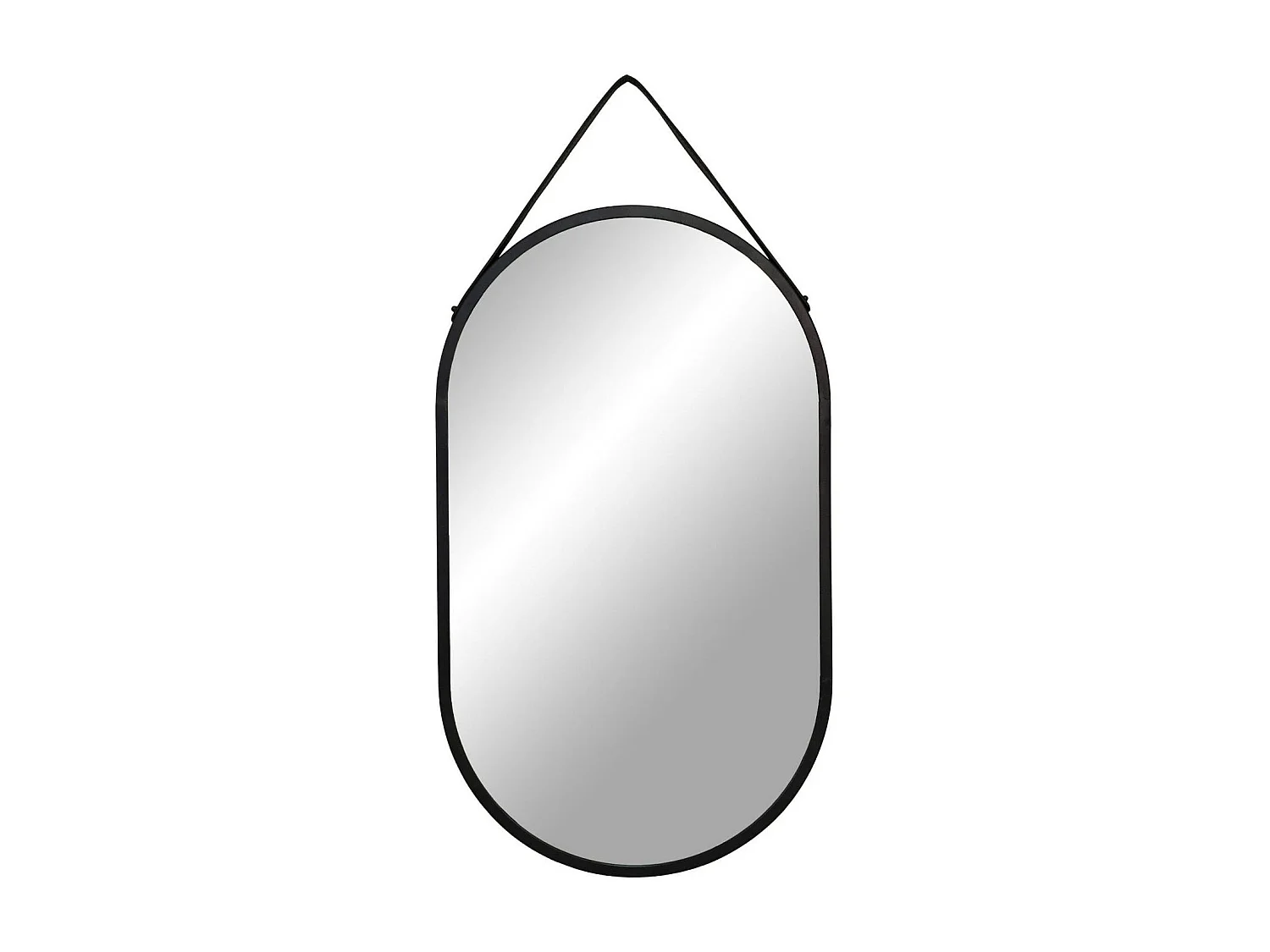 Miroir ovale noir avec accroche assortie 60 cm SEOUL