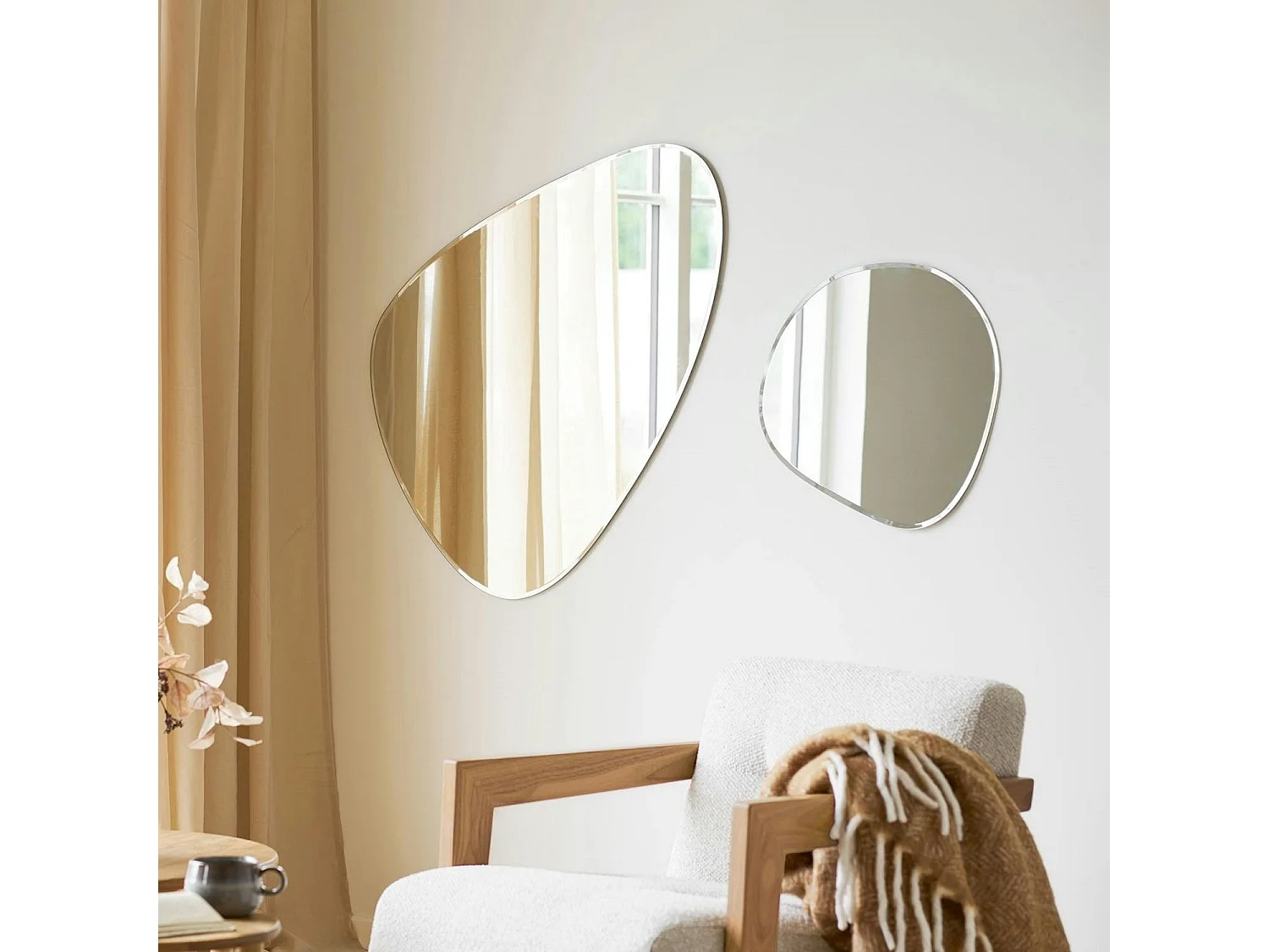 Miroir design organique à facettes 100 cm CODY