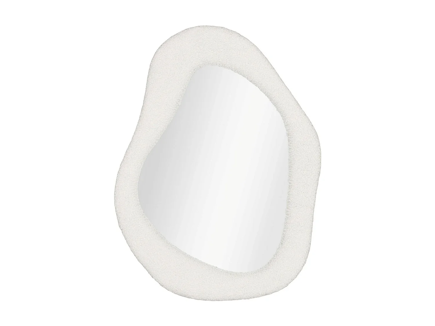 Miroir design organique avec cadre bouclette blanche 61cm BRIG