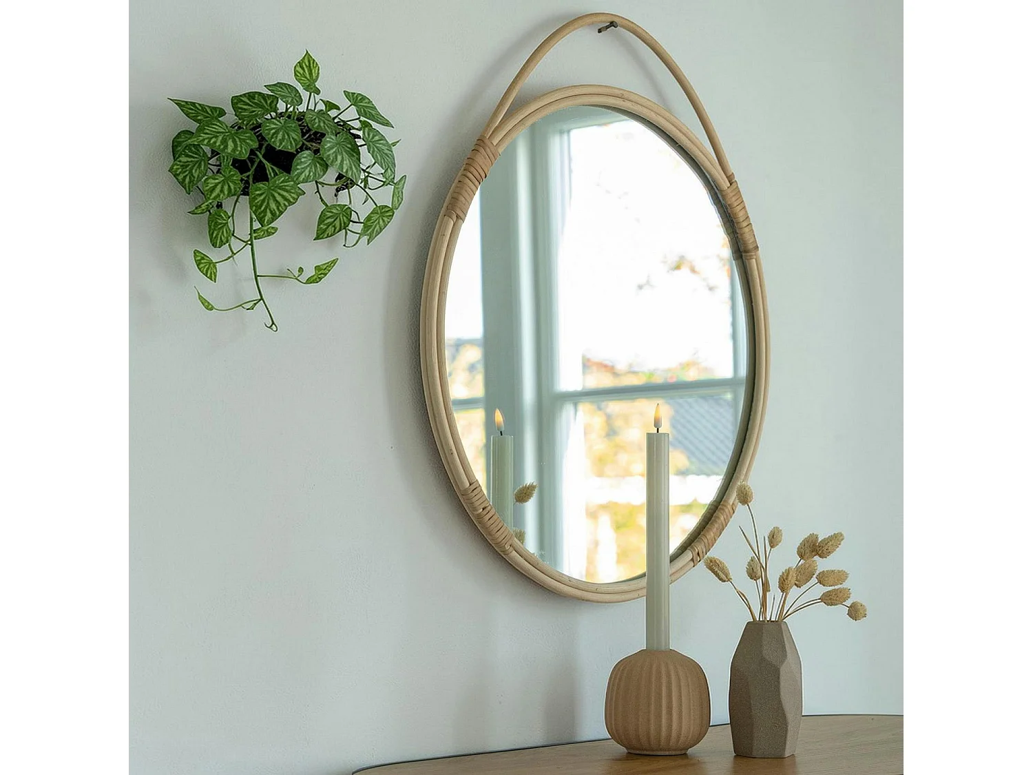 Miroir rond en rotin ø50 cm SEOUL