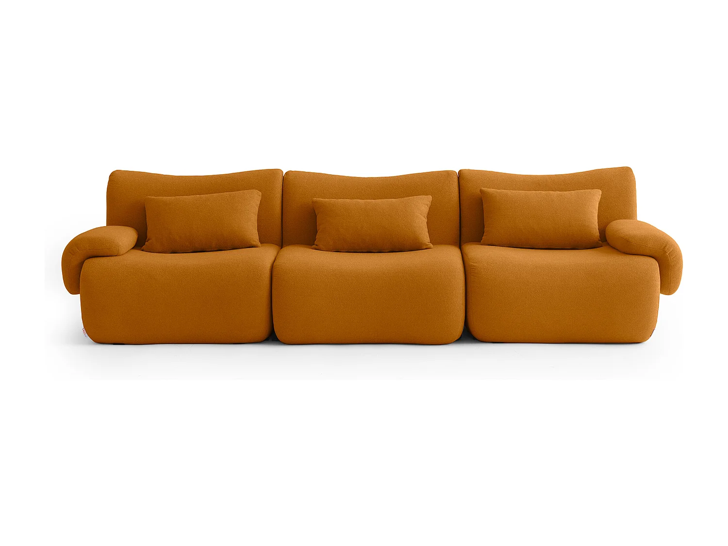 Canapé droit modulaire MILYSOFA SOFATIME 3 places Tissu fine bouclette Brun cannelle