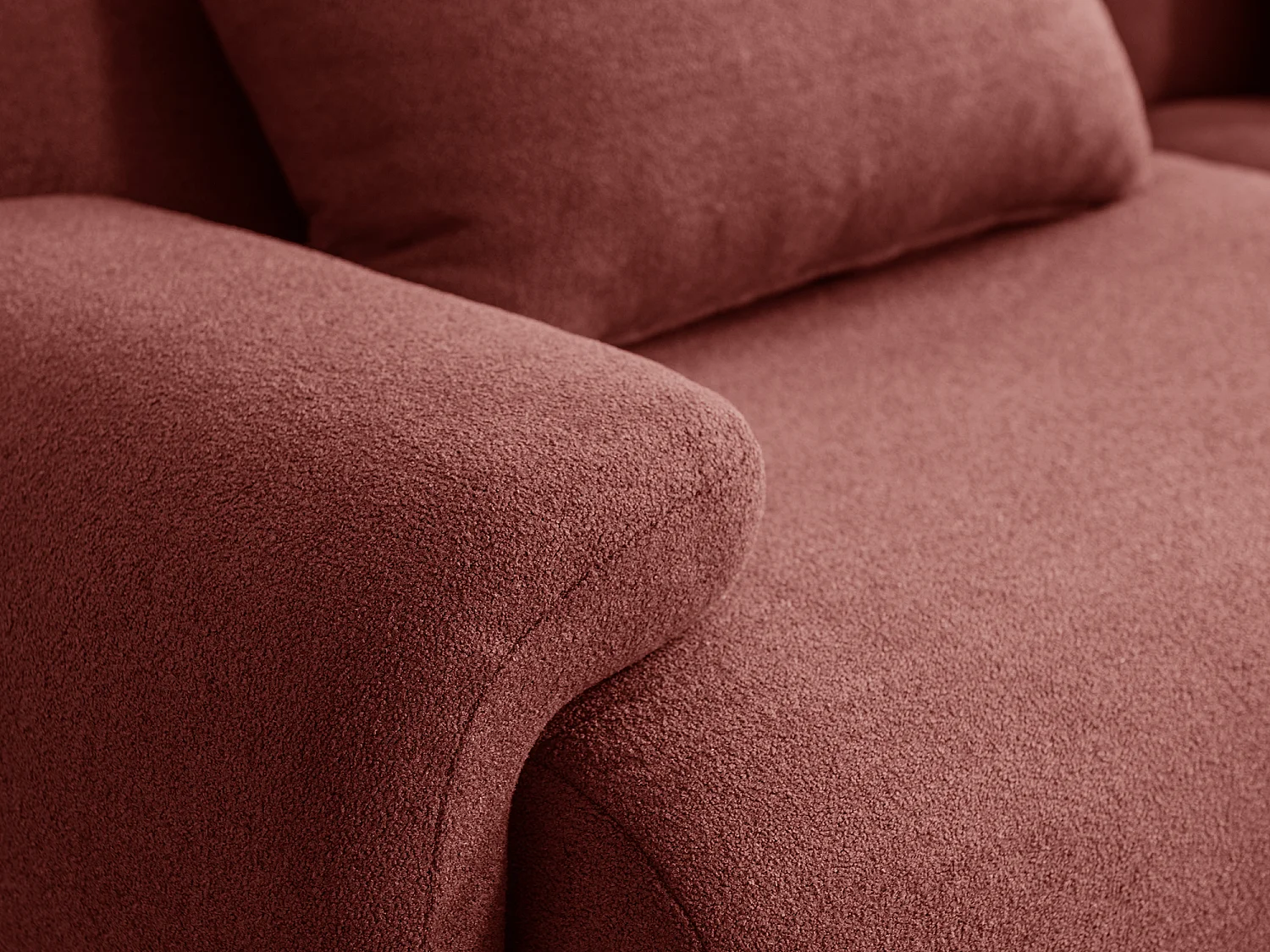 Canapé droit modulaire MILYSOFA SOFATIME 3 places Tissu fine bouclette Rouge terracotta