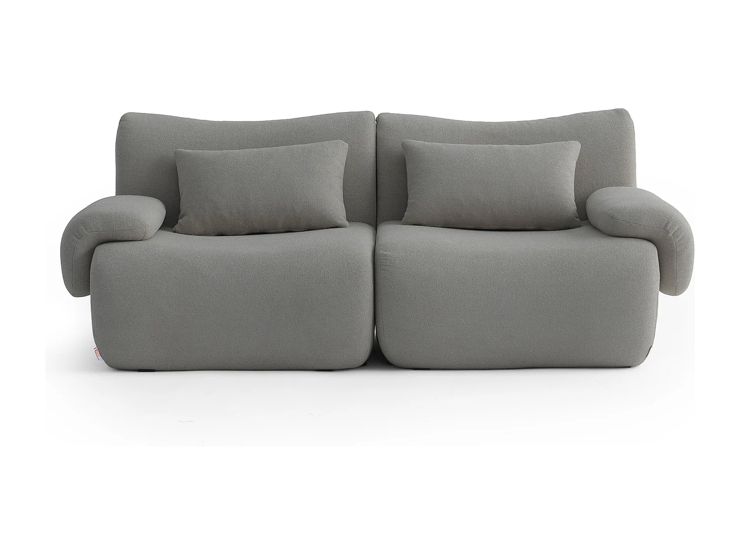 Canapé droit modulaire MILYSOFA SOFATIME 2 places Tissu fine bouclette Gris nuage