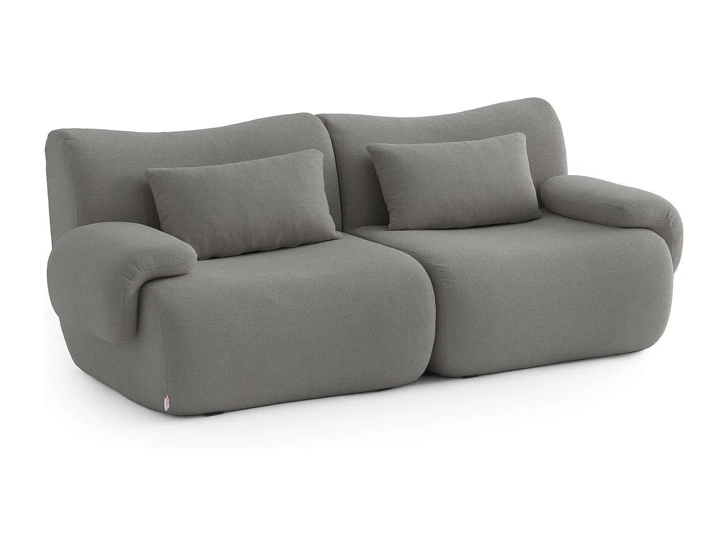 Canapé droit modulaire MILYSOFA SOFATIME 2 places Tissu fine bouclette Gris nuage