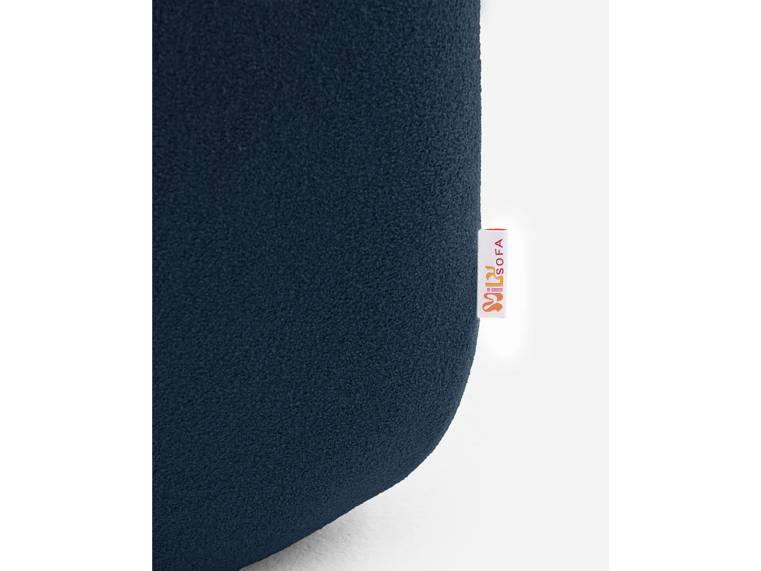 Canapé d'angle modulaire MILYSOFA SOFABULOUS 4 places avec méridienne Tissu fine bouclette Bleu profond